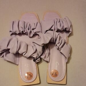 Lilac Ruched Slide Sandals - Sam Edelman